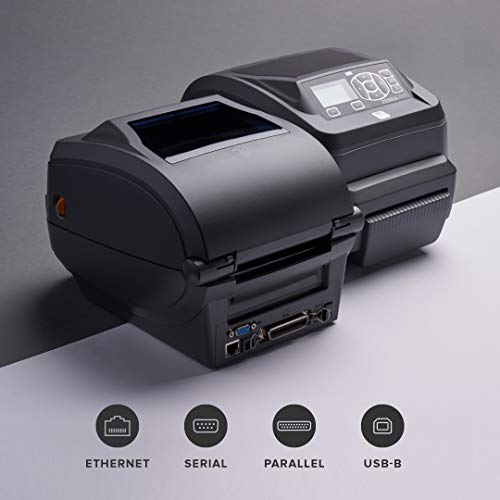 Zebra ZD500t Thermal Transfer Desktop Printer 203 dpi Print Width 4 in Ethernet Parallel Serial USB Cutter Preinstalled ZD50042-T21200FZ