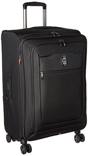 DELSEY Paris Hyperglide Softside Expandable Luggage with Spinner Wheels, Black, Checked-Medium 25 Inch