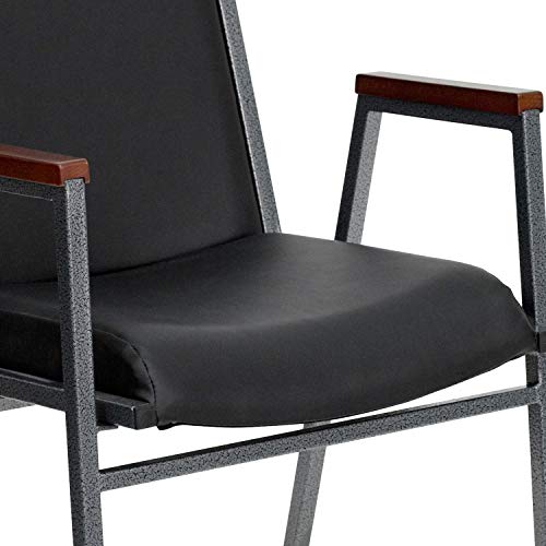 Flash Furniture 4 Pack HERCULES Series Black Vinyl Stack Chair with Arms