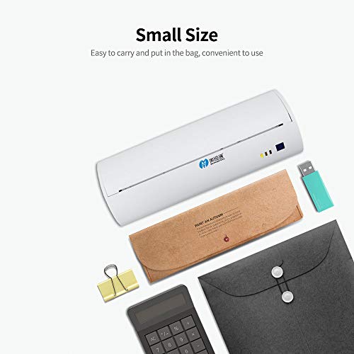 Docooler A4 Portable Thermal Printer BT Printer Built-in Battery Test Paper Document Photo Printer White US Plug