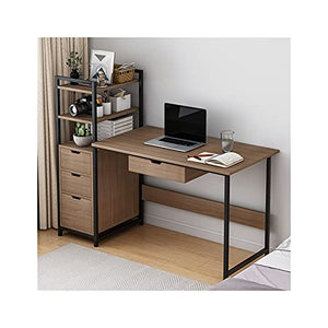 LICHUAN Computer Desk Computer Desk with CPU Stand, Laptop Desk with Shelves Drawers for Home Office Gaming Table Workstation Study Writing Desk Writing Desk (Color : B)