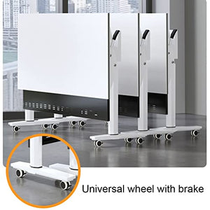 NaLoRa Foldable Computer Table with Modesty Panel, Storage Layer, and Lockable Wheels - White, 120*60*75cm