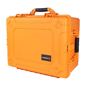 Condition 1 25" XL Waterproof Protective Hard Case with Foam, Orange - 25" x 20" x 14" #024 Watertight IP67 Rated Dust Proof and Shock Proof TSA Approved Portable Storage Trunk Carrier