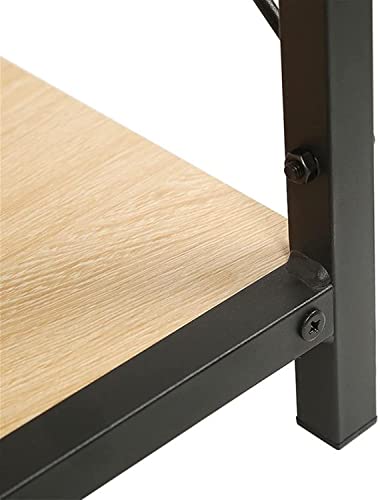 SYLTER Office Conference Table with Storage Shelves 43.3" - Black Metal Frame
