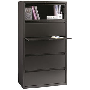 Hirsh HL8000 Series 36" 5 Drawer Lateral File Cabinet in Charcoal