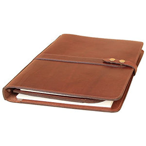 Leather Business Double Portfolio Notebook Writing Notepads Brown USA Made No.36