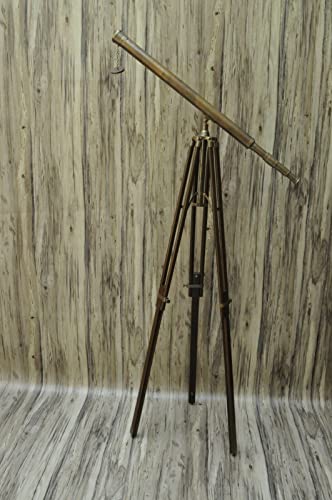 Antique Brass Telescope With Tripod Large Nautical Vintage Marine Navy Island