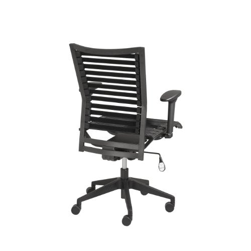 Euro Style Pro Flat Bungie High Back Adjustable Office Chair with Adjustable Arms, Black Bungies with Graphite Black Frame