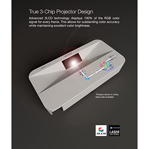 Epson EpiqVision Ultra LS800 4K PRO-UHD Laser Projector, 4,000 Lumens, 150" - Black