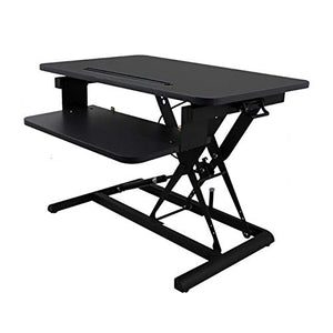 Standing Desk Converter Height Adjustable Sit to Stand Up Desk Riser Home Office Desk Workstation for Monitors Or Laptop (Color : Black)