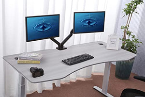 ApexDesk Elite Pro Series Electric Height Adjustable Standing Desk, 71", Grey Top/White Frame