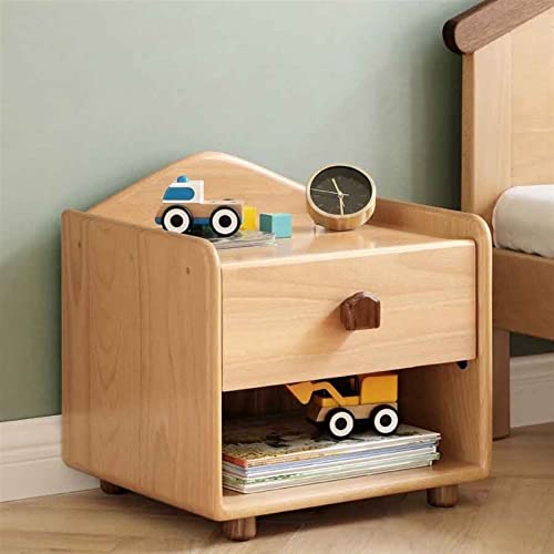 BinOxy Wooden Bedside Table Small Bedroom Storage Cabinet
