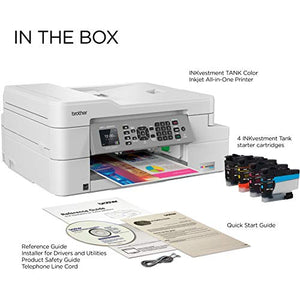 Brother MFC-J805DWB INKvestment Tank All-in-One Wireless Color Inkjet Printer - 4-in-1 Print Copy Scan Fax - 12 ppm, 6000 x 1200 dpi, Auto Duplex, up to 1-Year of Ink in-Box, Tillsiy Printer Cable
