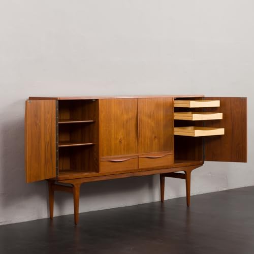 Lschool Johannes Andersen Teak Credenza Highboard, Denmark 1960s