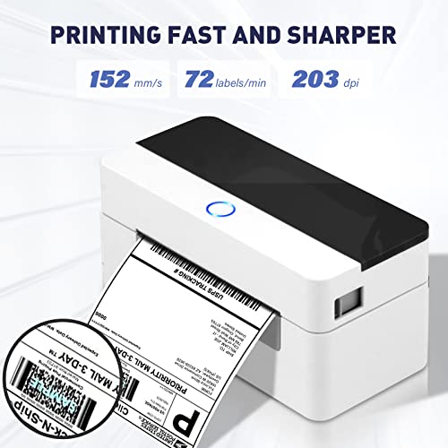 Thermal Label Printer 4x6 Shipping Label Printers 203DPI High Speed Shipping Labels Machine Supports Amazon, Etsy, FedEx and Shopify Compatible with Windows & Mac