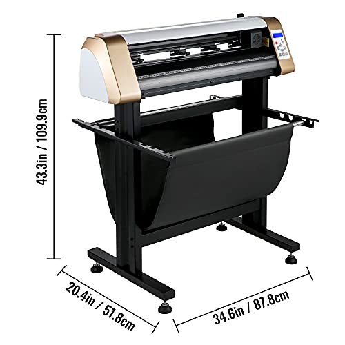 VEVOR Vinyl Cutter Machine, 720mm Cutting Plotter, Automatic Camera Contour Cutting 28 Plotter Printer with Servo Motor & Stand Vinyl Cutting Machine Adjustable Force and Speed for Sign Making
