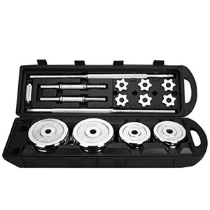 AUSPUM 2 in 1 Adjustable Dumbbells Barbell Set Cast Iron 66/110Lbs with Case,Exercise & Fitness Dumbbells Free Weight with Connector, for Men and Women,Home Gym Work Out Training Equipment (110Lbs)