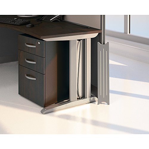 Bush Business Furniture Office in an Hour 89W x 65D U Shaped Cubicle Workstation with Storage in Mocha Cherry