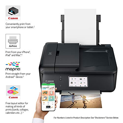 Canon TR8620 All-In-One Printer For Home Office | Copier |Scanner| Fax |Auto Document Feeder | Photo and Document Printing | Airprint (R) and Android Printing, Black