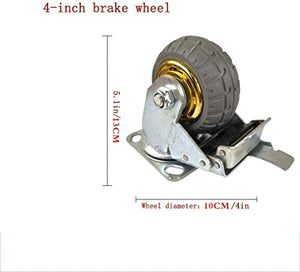 IkiCk Heavy Duty 6" Casters with Brakes - 2pcs Swivel Furniture Casters - 4" 5" 8" Sizes - Mute Rubber - Table Trolley Bed Workbench Compatibility