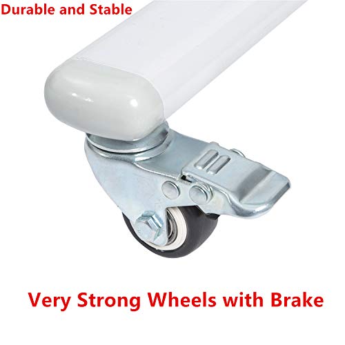 Mobile Glass Whiteboard 90 x 120 cm Magnetic Dry Erase Glass Board on Wheels