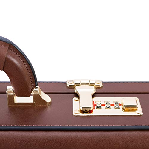 McKlein, V Series, Reagan, Top Grain Cowhide Leather, Leather 3.5" Attaché Briefcase, Brown (80444)