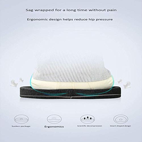 XIXIDIAN Memory Foam Seat Cushion for Back Pain Relief - Washable Cover
