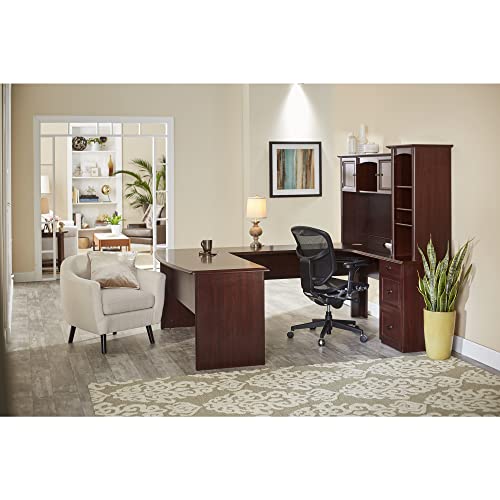 Realspace® Broadstreet 65"W U-Shaped Executive Corner Desk, Cherry