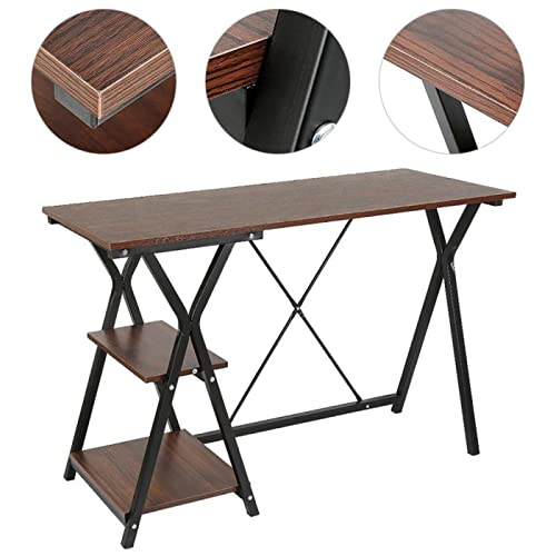 Laptop Desk 47.2" Simple Portable Office Desks PC Desk with Storage Shelves Home Office Laptop Desk Multifunctional Writing Table, Easy to Install Home Office desks
