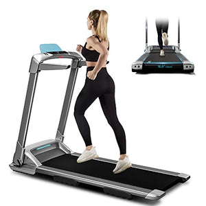 OVICX Folding Portable Treadmill Electric Foldable Treadmills with Bluetooth Installation-Free Running Treadmill for Home Office Use