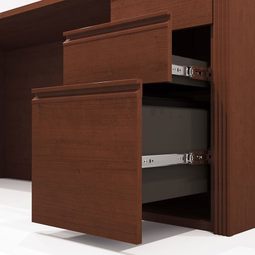 Prestige + L-shaped workstation kit in Bordeaux & Graphite