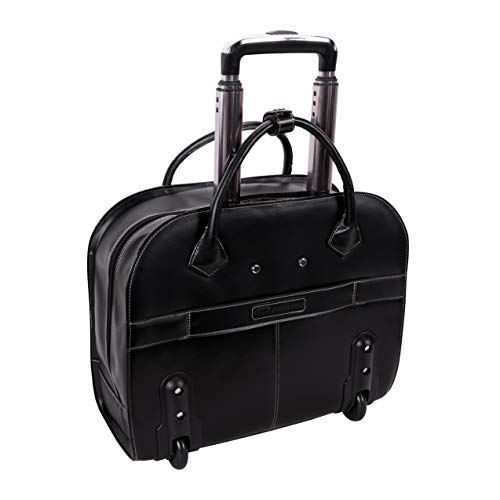 McKleinUSA L Series, Granville, Top Grain Cowhide Leather, 15" Leather Wheeled Ladies' Laptop Briefcase, Black (96145A)