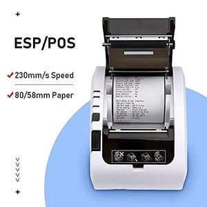 MUNBYN POS Printer, Receipt Printer 80MM USB Network Thermal Receipt Printer P047, 16" Wide Cash Drawer Register with Removable Coin Tray, 3 1/8 x 203ft Thermal Paper - 10 Rolls, BPA Free Receipt Pape