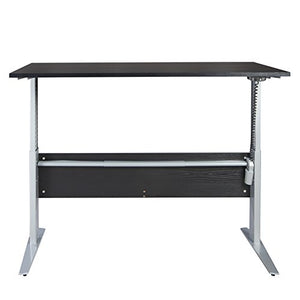 TVILUM 80400/3186103 Pierce Height Adjustable Desk, Black Wood Grain/Silver
