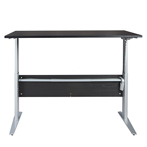 TVILUM 80400/3186103 Pierce Height Adjustable Desk, Black Wood Grain/Silver