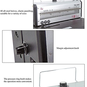 None Heavy Duty Bookbinding Machine 40 Hole Iron Ring Manual Punching Machine 33cm - Round and Square Hole