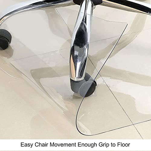 ZHOUHONG Hard-Floor Chair Mat for Hardwood Floor - Clear Vinyl Non Slip Protector