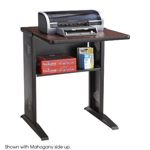Safco Products Reversible Top Fax/Printer Machine Stand, 24" Wide, Mahogany/Medium Oak