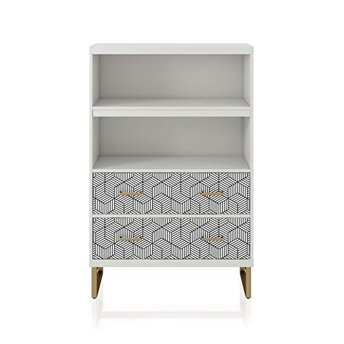 CosmoLiving Scarlett Bookcase with Drawers, White