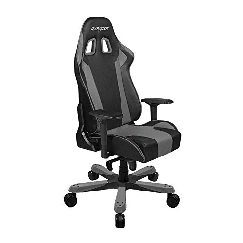 DXRacer King series OH/KS06/NG Large size Seat Office Chair Gaming Ergonomic with - Included Head and Lumbar Support Pillows (Black/Gray)