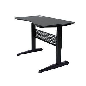 ApexDesk Pneumatic 59"x29" Movable Sit/Standing Desk, Pneumatic Height Adjustable from 29” to 48” (59x29" Textured Black Top, Black, Frame)