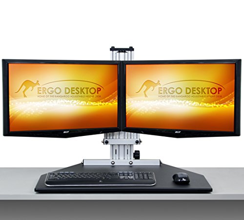 Kangaroo Elite- Black- Height Adjustable Standing Desk (Black)