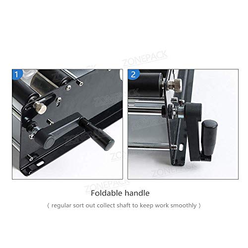 ZONEPACK Manual Round Labeling Machine with Handle Manual Round Bottle Labeler Label Applicator for Glass Metal Bottle