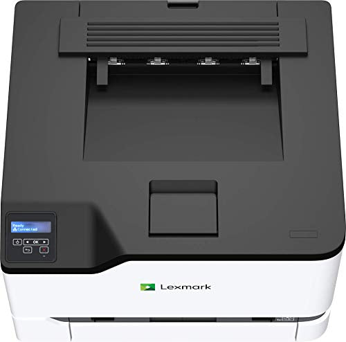 Lexmark C3326dw Color Laser Printer with Wireless Capabilities, Standard Two-Sided Printing, Two Line LCD Screen with Full-Spectrum Security and Prints Up to 26 ppm (40N9010), White/Gray