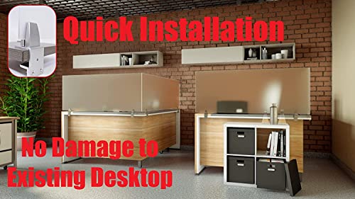 OBEX Desk Mounted Acrylic Privacy Panel, 24" x 66", Frosted