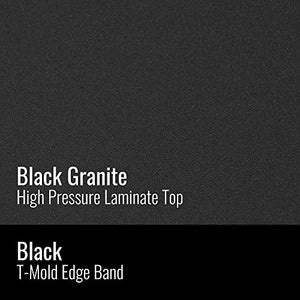 Correll Panel Leg Adj (HPL) Seminar Table, 18"x60", Black Granite by Correll