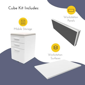 SUNLINE DIY Cube Kit - Complete Office Workstation with 7 Versatile Layouts - Charcoal