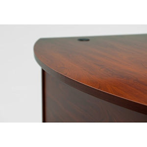 Bush Business Furniture Series C 72W Left Handed Bow Front U Shaped Desk with Hutch and Storage in Hansen Cherry