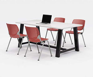 KFI Midtown and Kool Table & Chair Set, 36" W x 30" D x 72" H, Coral by KFI