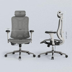 Fradiett Ergonomic Mesh Office Chair - High Back Desk Chair with 3D Armrest & Lumbar Support